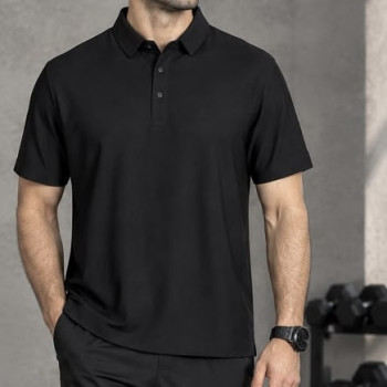 تی‌شرت یقه‌دار سه دکمه مردانه
